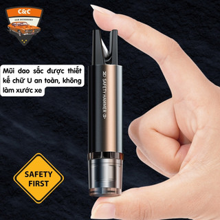 Dụng cụ phá kính ô tô cao cấp (thoát hiểm đa năng). Dụng cụ phá kính xe hơi cao cấp (cứu hộ)