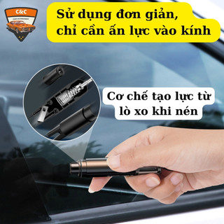 Dụng cụ phá kính ô tô cao cấp (thoát hiểm đa năng). Dụng cụ phá kính xe hơi cao cấp (cứu hộ)