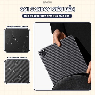 Miếng dán Carbon bảo vệ mặt lưng cho i pad - In 3D, chống trầy xước, không bám vân tay & tăng độ bám khi cầm i pad