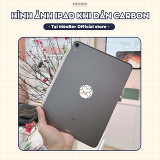 Miếng dán Carbon bảo vệ mặt lưng cho i pad - In 3D, chống trầy xước, không bám vân tay & tăng độ bám khi cầm i pad
