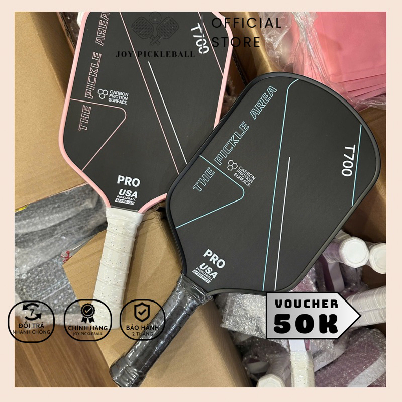 ( HOẢ TỐC ) Vợt Pickleball T700 PRO Pickle Area, mặt carbon siêu nhám