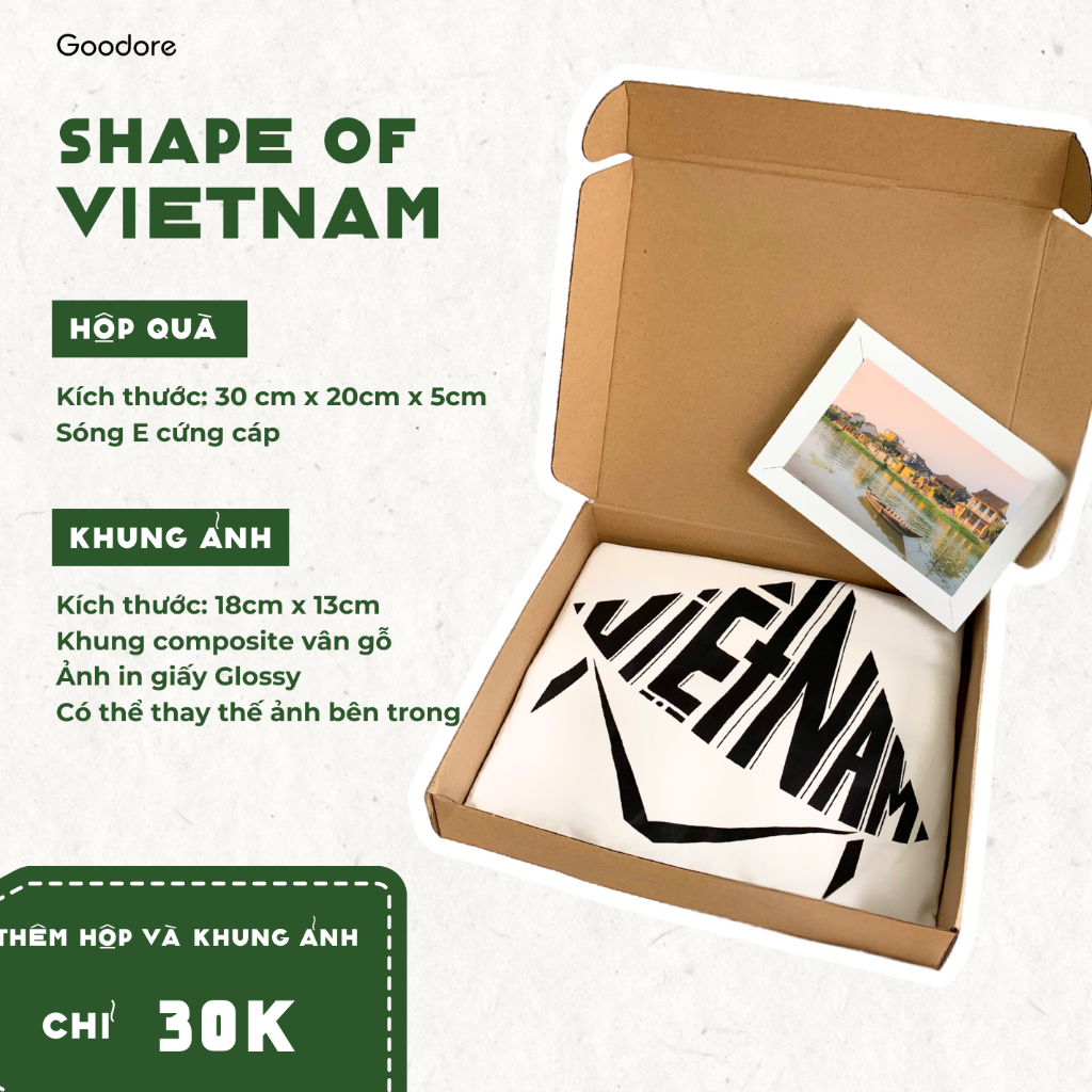 Áo thun Oversize cotton unisex nam nữ Goodore Shape of Vietnam mẫu Đà Lạt  thoáng mát năng động