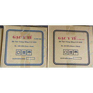 Thùng 50-100 gói Gạc y tế tiệt trùng  ĐÔNG PHA. Gạc 8 lớp kích thước 5x6 ,8x9 ,10x10.