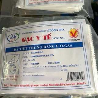 Thùng 50-100 gói Gạc y tế tiệt trùng  ĐÔNG PHA. Gạc 8 lớp kích thước 5x6 ,8x9 ,10x10.