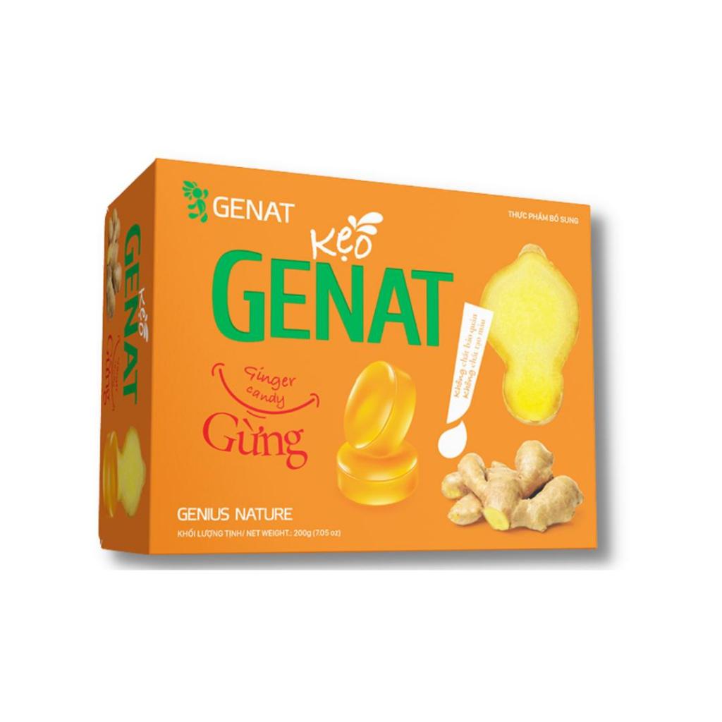 Combo 2 Hộp Kẹo Genat Gừng (Hộp 100 viên) - Genat Snack Ăn Vặt Food Candy kẹo trái cây