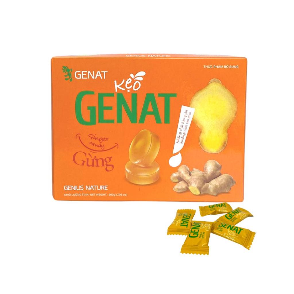 Combo 2 Hộp Kẹo Genat Gừng (Hộp 100 viên) - Genat Snack Ăn Vặt Food Candy kẹo trái cây