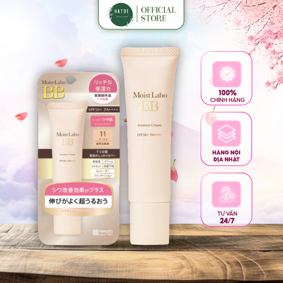 Kem nền dưỡng ẩm cải thiện nếp nhăn Moist-Labo BB Essence Cream SPF50 ...