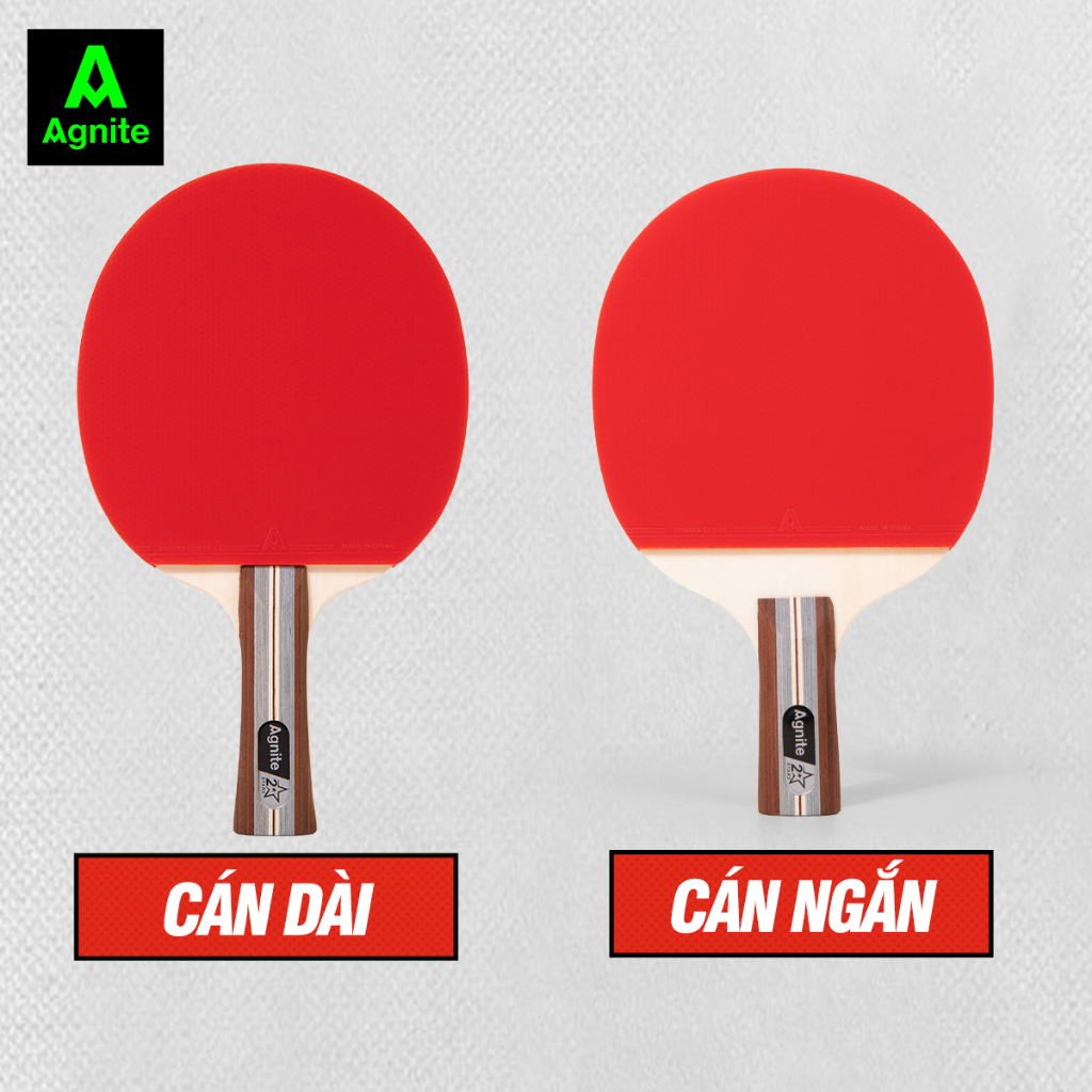 Bộ 2 Vợt Bóng Bàn Agnite Chính Hãng Siêu Nhẹ Mặt Mút Đàn Hồi 5 Lớp Gỗ Dương Cao Cấp Tặng 3 Quả Bóng