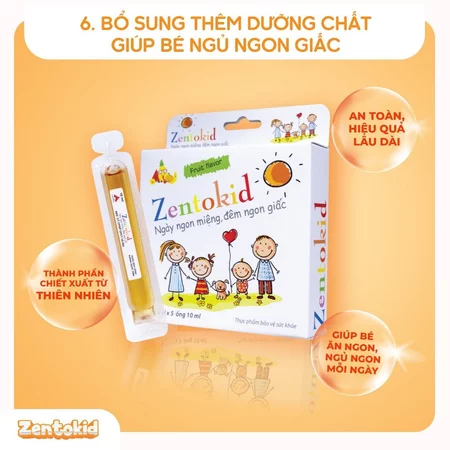 Siro ăn ngon cho bé ZENTOKID giúp tăng cân, ngủ ngon giấc không gây táo bón hộp 10 ống