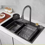 Chậu Rửa Bát 1 Hố Lato INOX SUS304 Cao Cấp Phủ Nano Kèm Vòi Thác Nước Thớt Khay Rửa Xiphong Bảo Hành 10 Năm — ảnh 1