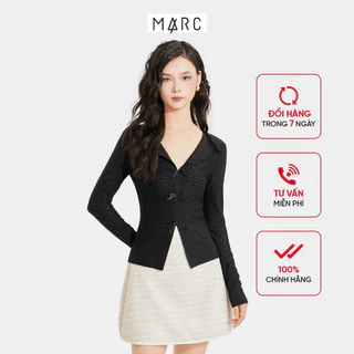 Áo Thun Thêu MARC FASHION Tay Dài Cổ Tim Đính Nơ Thân Trước - FANT093424