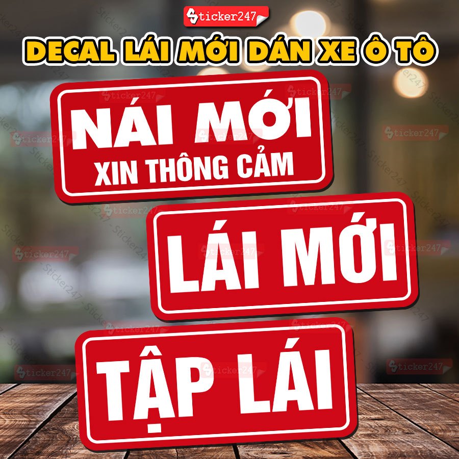 Sticker Lái Mới Xin Thông Cảm Màu Đỏ - Decal Dán Xe Lái Mới, Tập Lái ...