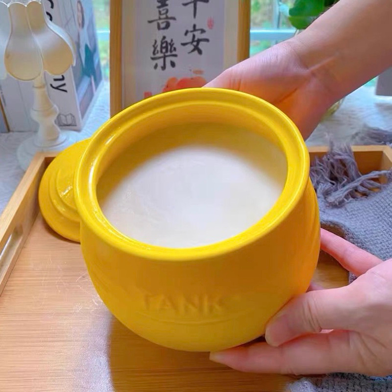Hũ đựng mỡ lợn kèm thìa sứ