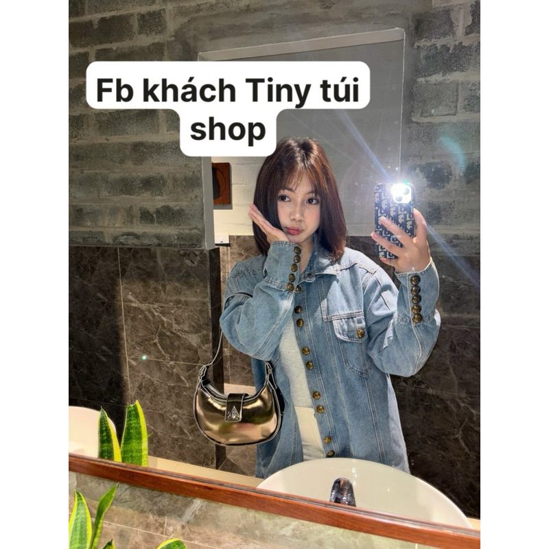 ( Full Màu )Túi C.K đeo vai đeo chéo khoá tam giác bạc dáng thuyền da mềm thời trang sang chảnh kèm dây đeo chéo