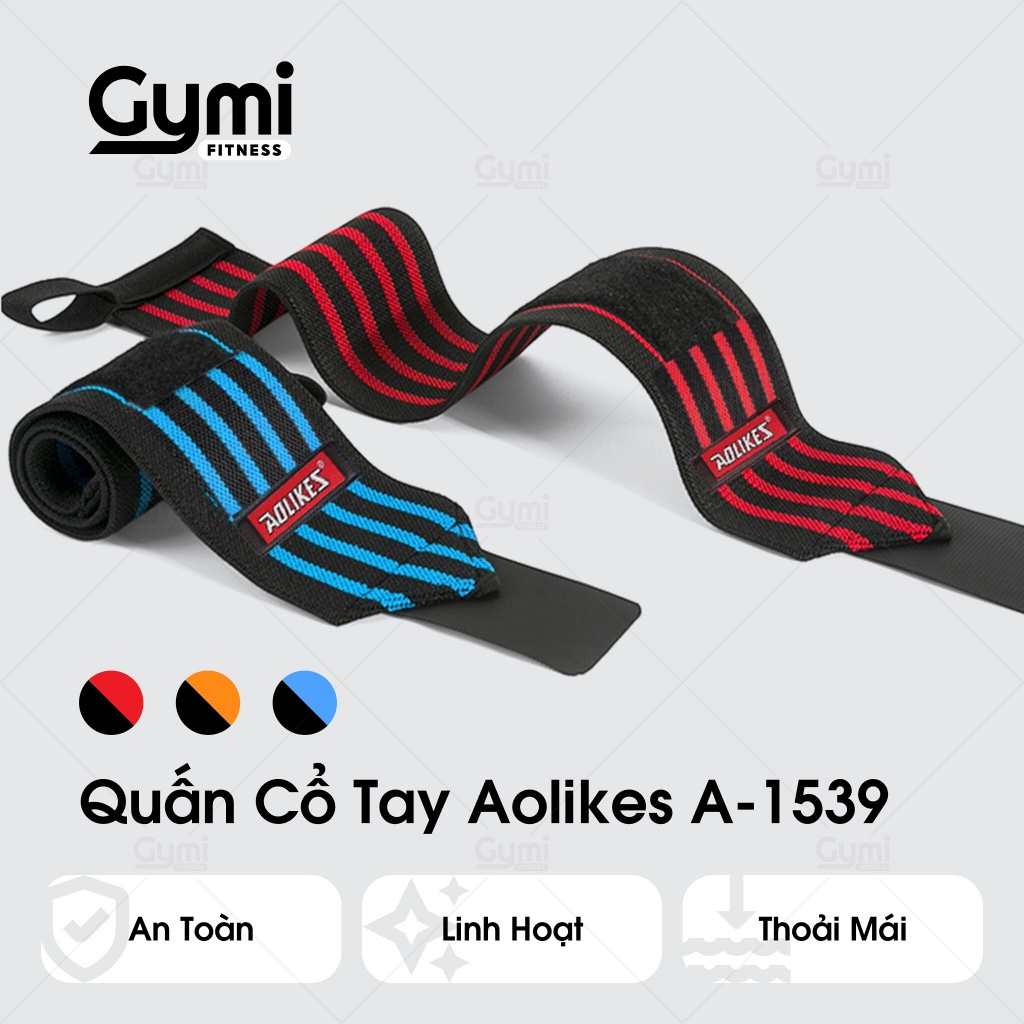 [1 Đôi] Quấn Cổ Tay Aolikes A-1539 - Dài 60cm - Quấn Bảo Vệ Tập Gym Cao Cấp Chính Hãng - AL1539