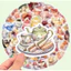 Set 60 Sticker Bánh Trà Chiều Chống Nước Dán Laptop Vali Mũ Bảo Hiểm Sổ Tay