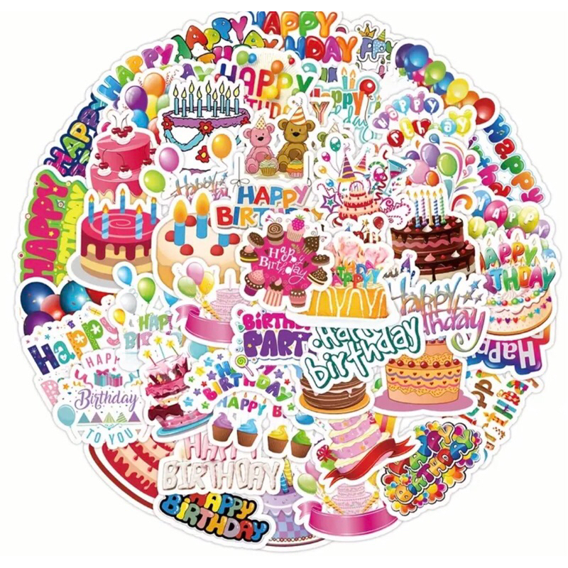 60 sticker bánh kem và phụ kiện sinh nhật | Shopee Việt Nam