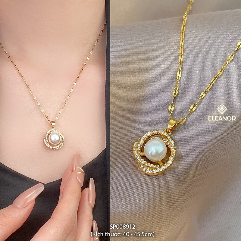 Dây chuyền nữ titan Eleanor Accessories đa dạng kiểu dáng đính đá phụ kiện trang sức vòng cổ 8912