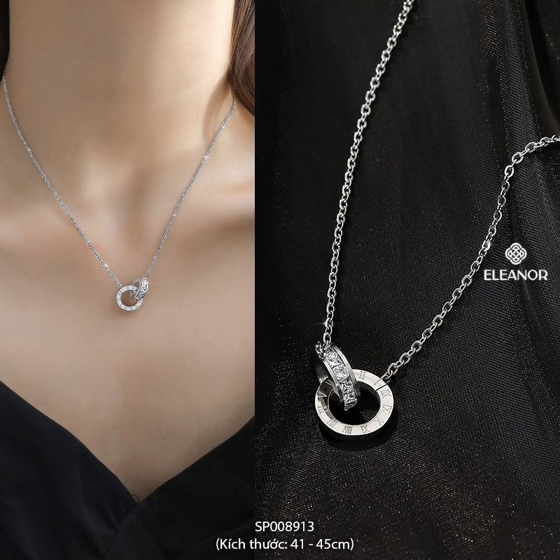 Dây chuyền nữ titan Eleanor Accessories đa dạng kiểu dáng đính đá phụ kiện trang sức vòng cổ 8912