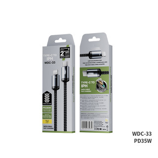 Cáp sạc nhanh 35W - 65W bọc dù chống đứt WDC-33,WDC35, WDC-32i