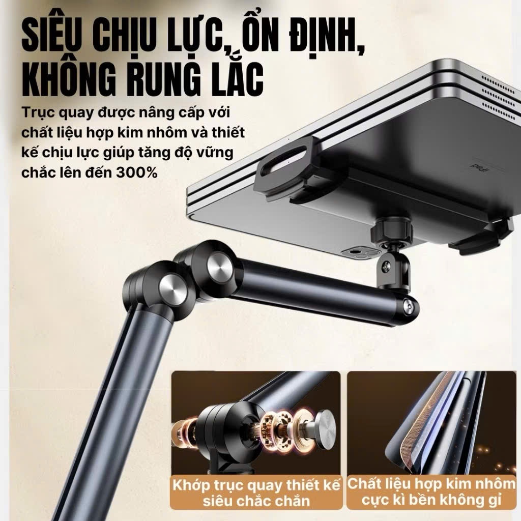 Giá Đỡ Điện Thoại L58 Xoay 360 Độ - Chất Liệu Kim Loại  - Tặng Kèm Remote - Chính Hãng HD Design