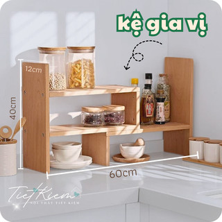 Kệ gia vị gỗ, kệ sách để bàn {Tặng Tua Vít} Nội Thất Tiết Kiệm K0991