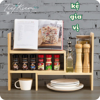 Kệ gia vị gỗ, kệ sách để bàn {Tặng Tua Vít} Nội Thất Tiết Kiệm K0991