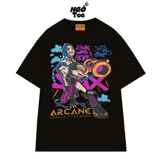 Áo Thun NGỐ TEE League of Legends Jinx Arcane Form Unisex Vải Cotton Mềm Mịn Thoáng Mát