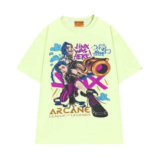 Áo Thun NGỐ TEE League of Legends Jinx Arcane Form Unisex Vải Cotton Mềm Mịn Thoáng Mát