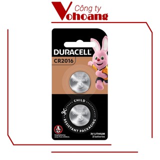 Vỉ 2 viên pin CR2016 Duracell chính hãng