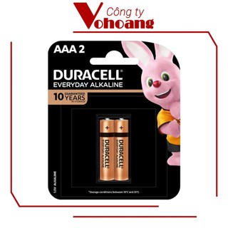 Vỉ 2 viên pin đũa AAA Duracell Alkaline chính hãng công suất cao