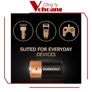 Vỉ 2 viên pin đại D Alkaline Duracell chính hãng