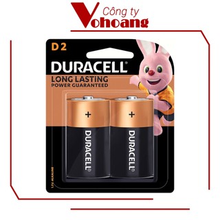 Vỉ 2 viên pin đại D Alkaline Duracell chính hãng