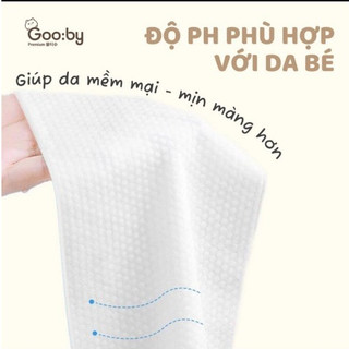 Khăn ướt, giấy ướt em bé Gooby Premium 100 tờ/60 tờ cao cấp, không cồn, không parabens, mềm mịn