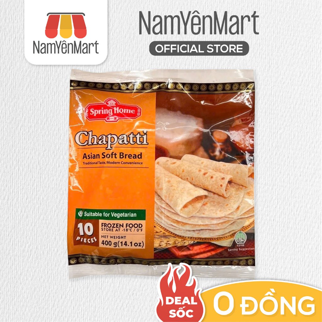 Bánh Roti Ấn Độ Spring Home Chapatti 400gr (Túi 10 miếng) - Nam Yên ...