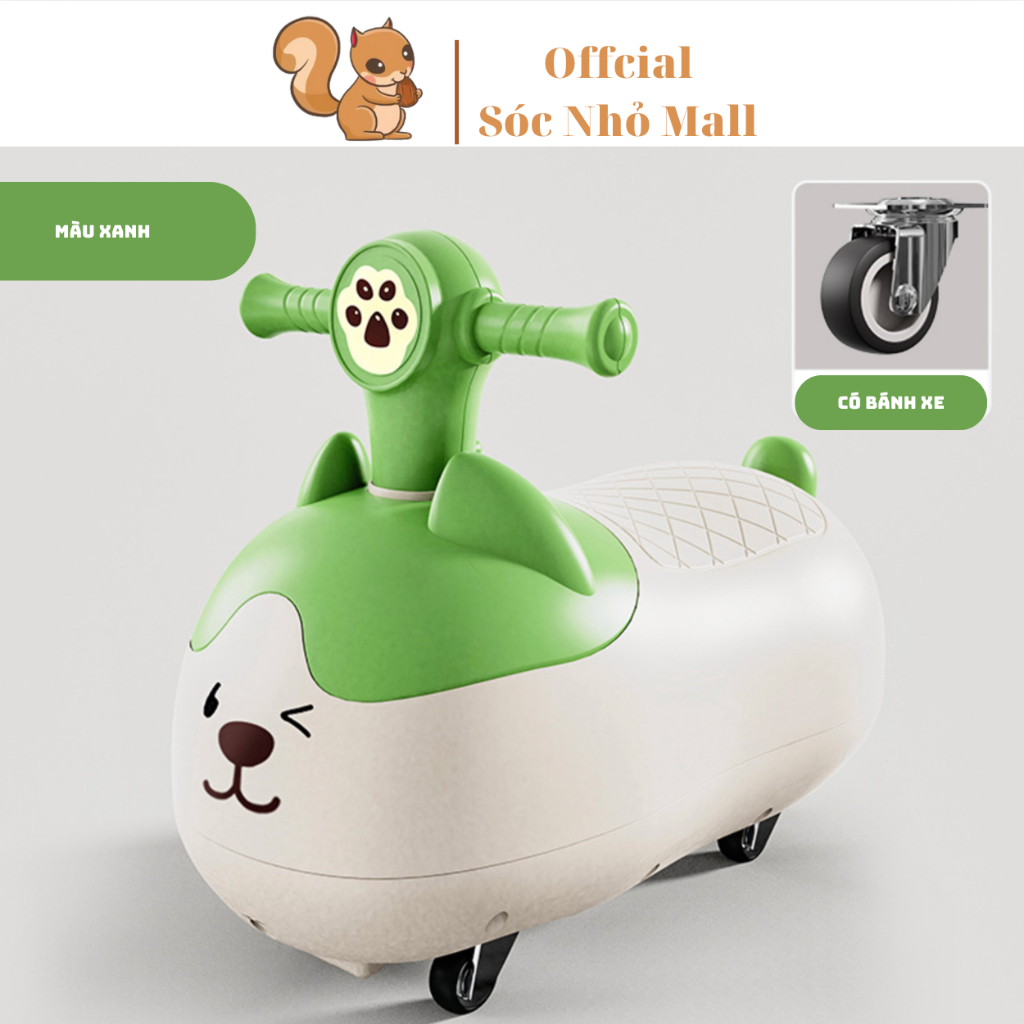 Xe chòi chân có nhạc đèn hình đậu phộng có bánh xe cho bé từ 1-3 tuổi