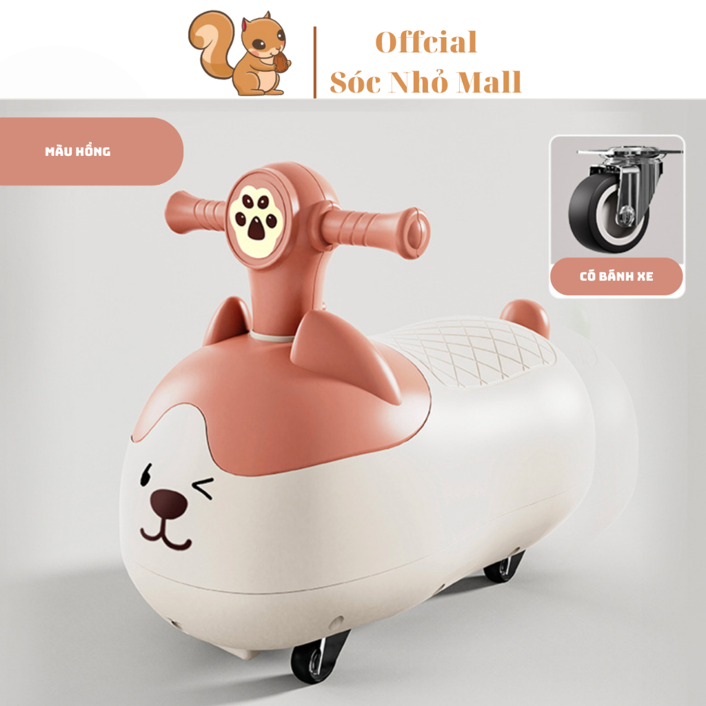 Xe chòi chân có nhạc đèn hình đậu phộng có bánh xe cho bé từ 1-3 tuổi