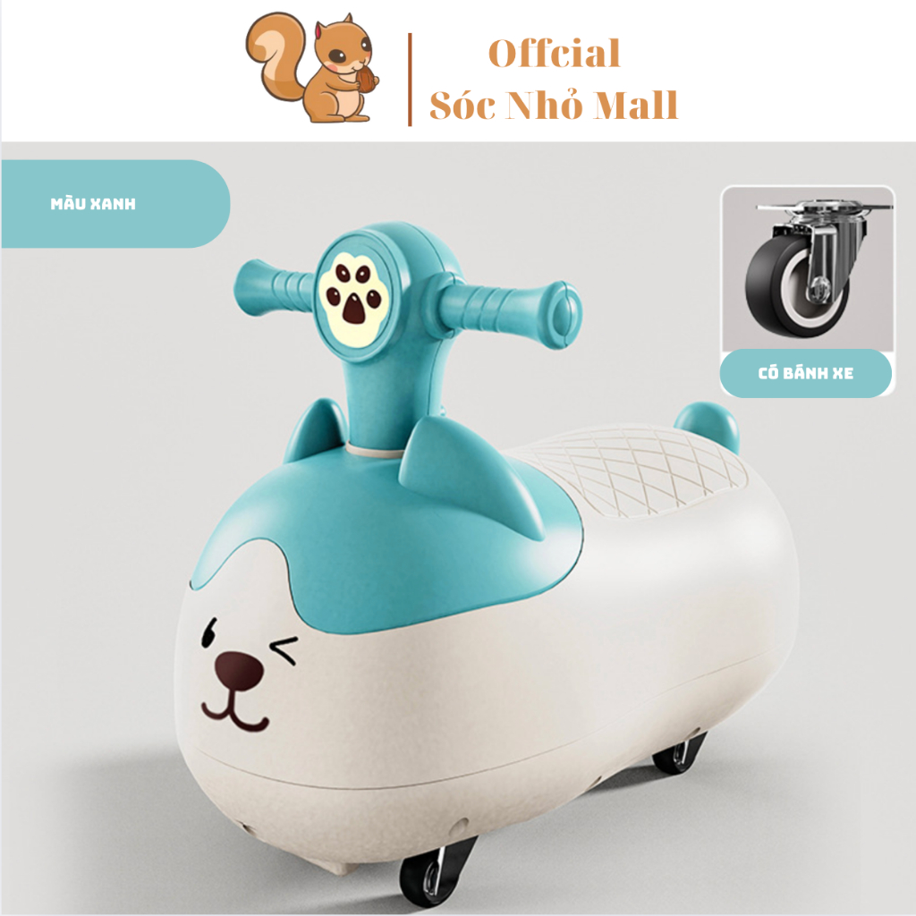 Xe chòi chân có nhạc đèn hình đậu phộng có bánh xe cho bé từ 1-3 tuổi