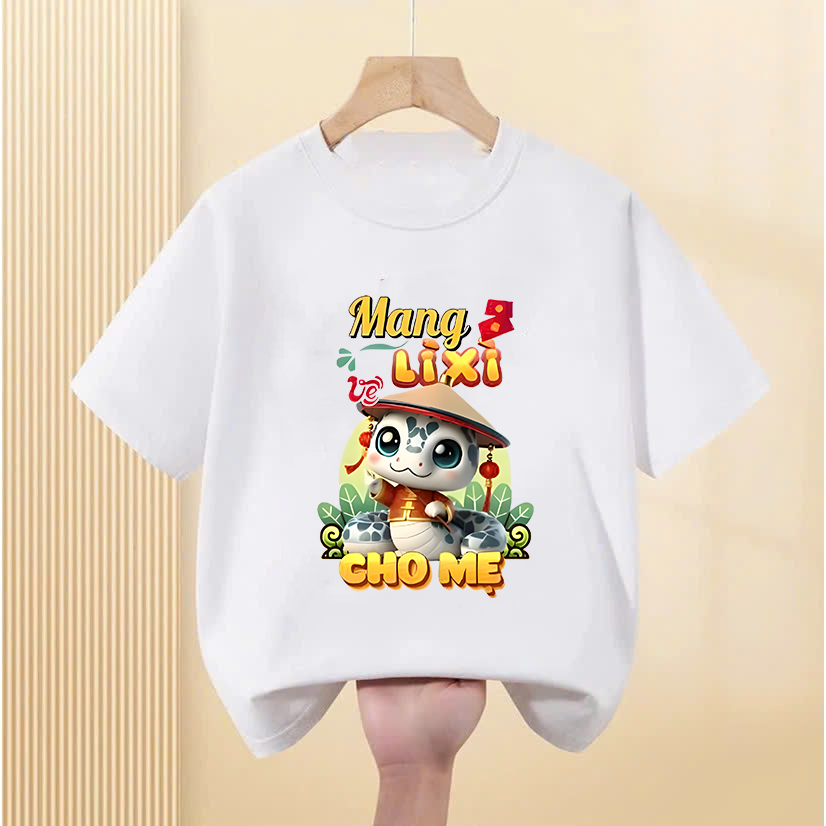 Áo thun Tết Mang Lì Xì Cho Mẹ áo phông unisex nam nữ, áo gia đình năm mới hội nhóm áo đôi dễ thương cho bé trai bé gái