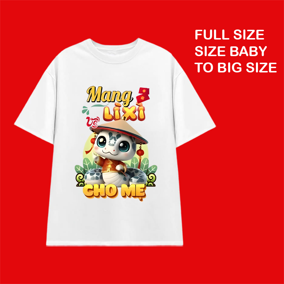 Áo thun Tết Mang Lì Xì Cho Mẹ áo phông unisex nam nữ, áo gia đình năm mới hội nhóm áo đôi dễ thương cho bé trai bé gái
