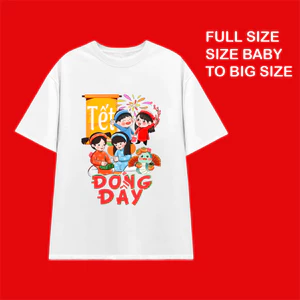 Áo thun Tết Gia Đình Tết Đong Đầy áo phông unisex nam nữ,áo gia đình hội nhóm cho năm mới dễ thương bé trai bé gái ta075