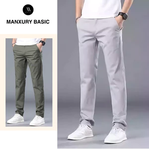 Quần dài kaki nam MANXURY cao cấp ống xuông co giãn cạp chun phối túi chất liệu mềm mại 6501