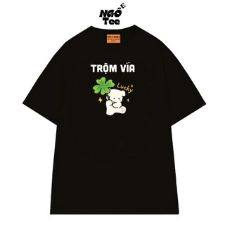 Áo Thun Hài Hước NGỐ TEE Trộm Vía Form Unisex Cho Nam Nữ Vải Cotton Thoáng Mát