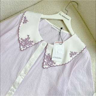 𝗛𝗮̀𝗻𝗴𝗰𝗵𝗶́𝗻𝗵 𝗵𝗮̃𝗻𝗴  Set Pyjama cổ hoa thêu Lily form rộng O.N WORKSHOP