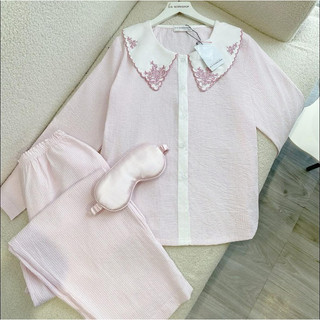 𝗛𝗮̀𝗻𝗴𝗰𝗵𝗶́𝗻𝗵 𝗵𝗮̃𝗻𝗴  Set Pyjama cổ hoa thêu Lily form rộng O.N WORKSHOP