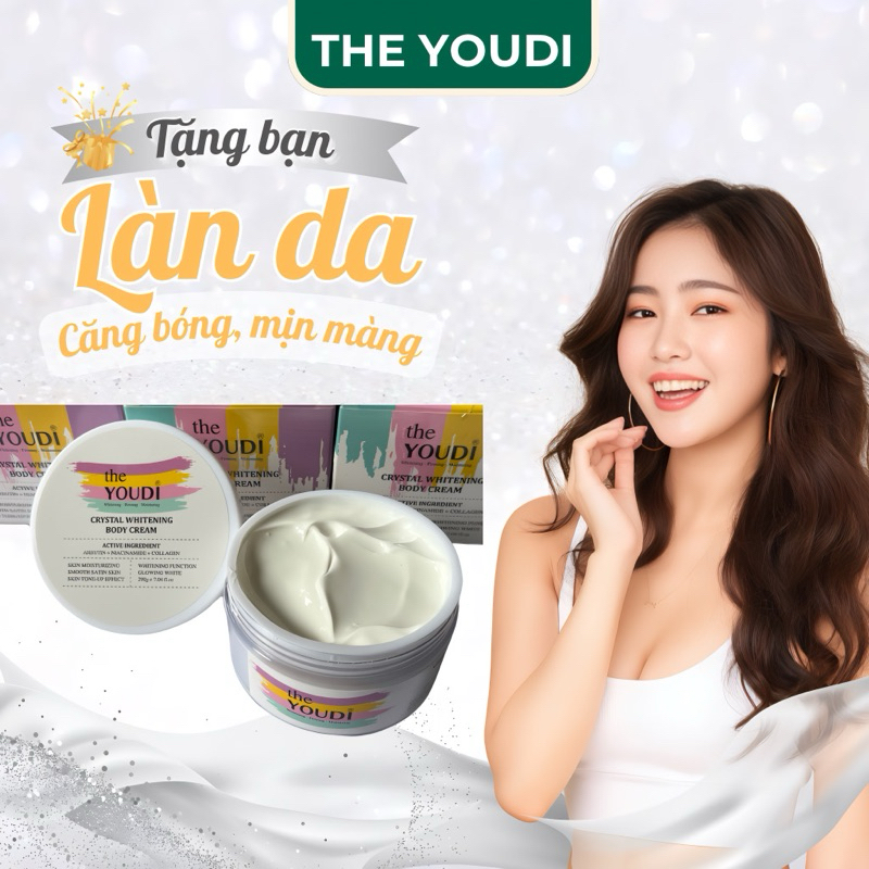 YOUDI Kem Dưỡng Trắng Da Toàn Thân Trắng Sáng Vượt Trội  Mềm Mịn Hương Nước Hoa Sang Trọng Quý Phái 200g
