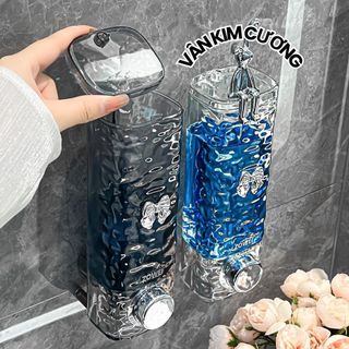 Hộp Đựng Sữa Tắm Dầu Gội Nước Rửa Tay Hút Chân Không, Hộp Đựng Xà Phòng Có Nắp Trong Suốt