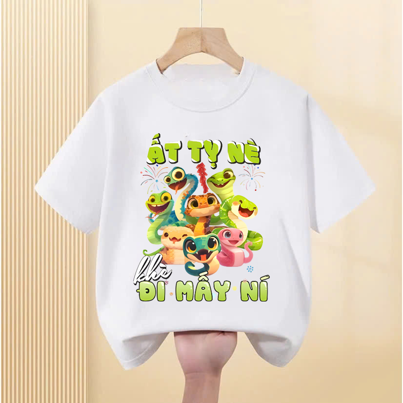 Áo phông unisex nam nữ mặc tết 2025 Áo thun Tết năm mới cho bé trai bé gái, áo gia đình, hội nhóm, áo đôi dễ thương