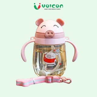 Bình Tập Uống Nước Cho Bé Có Dây Đeo Và Van Chống Sặc 350ml