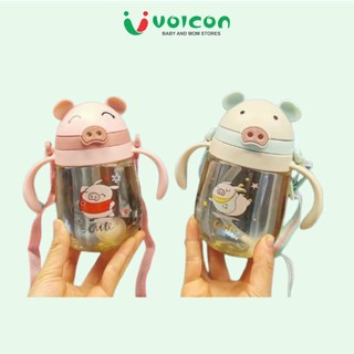 Bình Tập Uống Nước Cho Bé Có Dây Đeo Và Van Chống Sặc 350ml